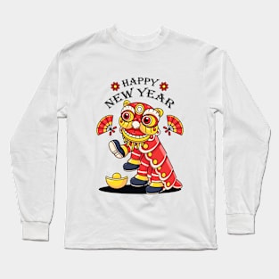 Chinese New Year, cute dragon lion dance Long Sleeve T-Shirt